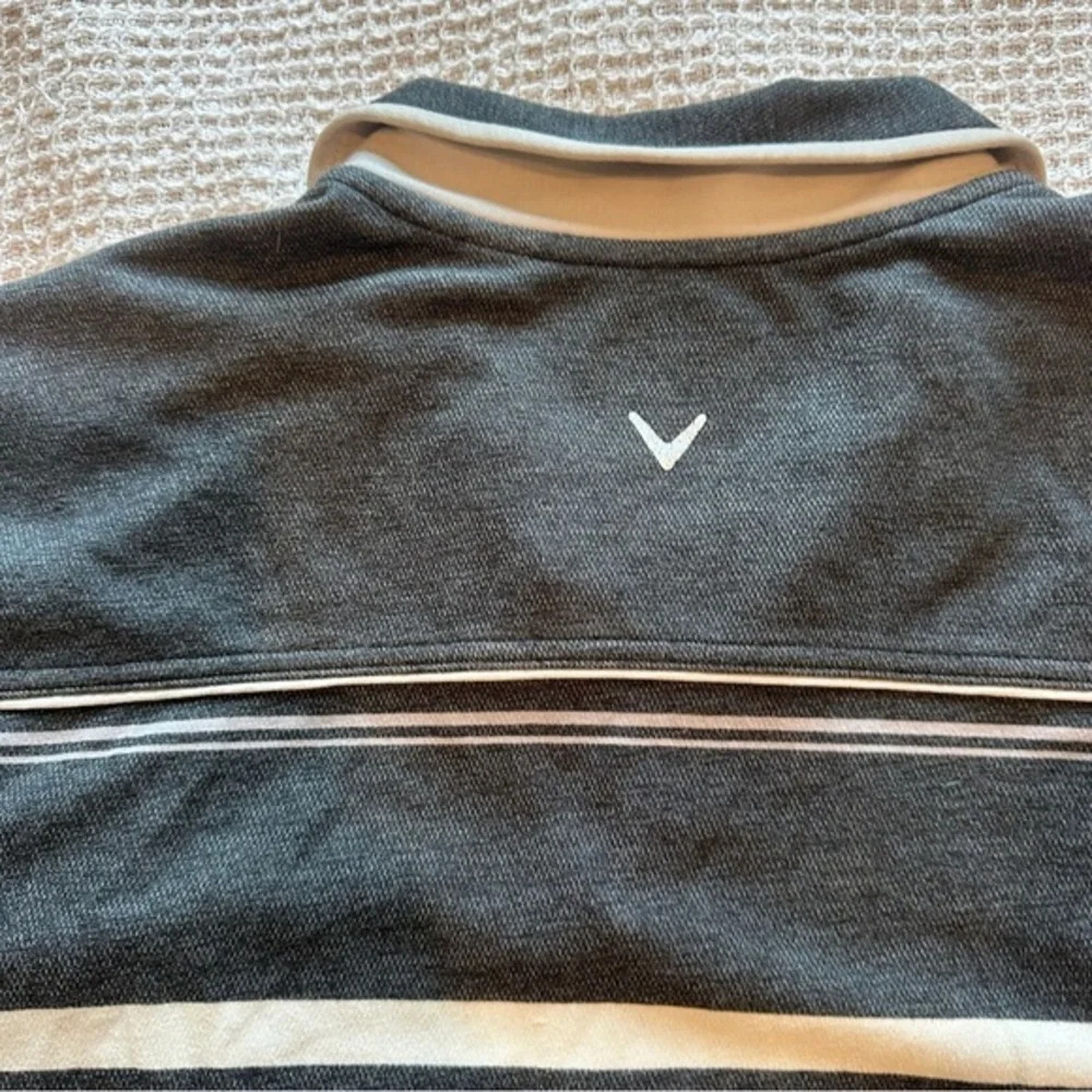 Callaway Golf X series men’s polo shirt size large grey striped - Picture 4 of 8